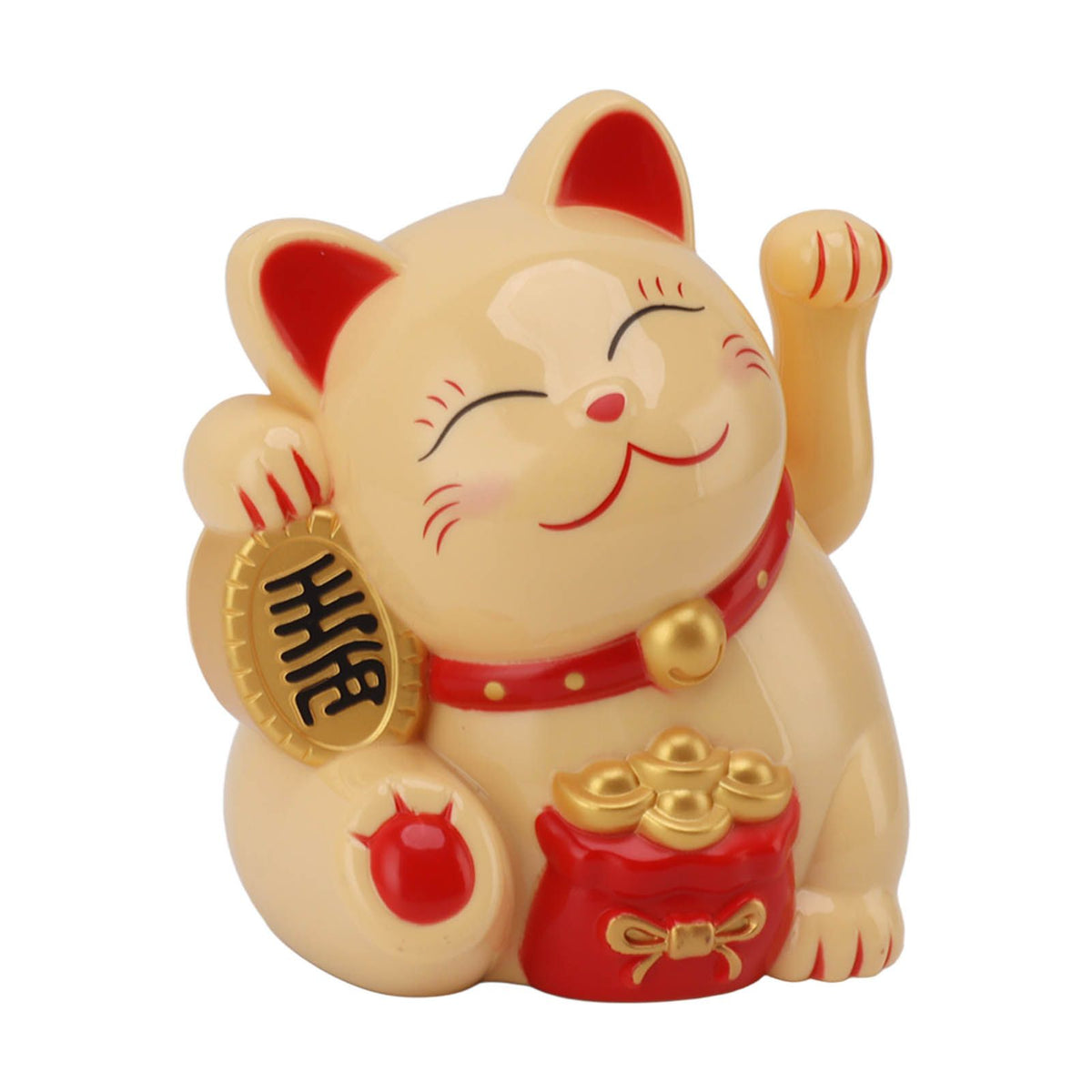 5.5in Electric Waving Arm Fortune Cat Decorative Cute Plastic Cat Ornaments for Cashier Desk MLY11020-2 Yellow