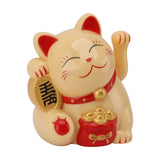 5.5in Electric Waving Arm Fortune Cat Decorative Cute Plastic Cat Ornaments for Cashier Desk MLY11020-2 Yellow