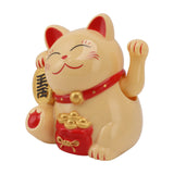 5.5in Electric Waving Arm Fortune Cat Decorative Cute Plastic Cat Ornaments for Cashier Desk MLY11020-2 Yellow