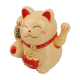 5.5in Electric Waving Arm Fortune Cat Decorative Cute Plastic Cat Ornaments for Cashier Desk MLY11020-2 Yellow