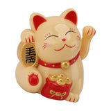 5.5in Electric Waving Arm Fortune Cat Decorative Cute Plastic Cat Ornaments for Cashier Desk MLY11020-2 Yellow