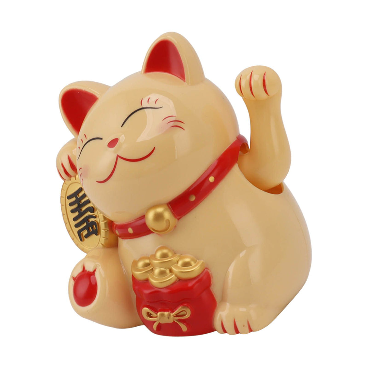 5.5in Electric Waving Arm Fortune Cat Decorative Cute Plastic Cat Ornaments for Cashier Desk MLY11020-2 Yellow