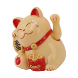 5.5in Electric Waving Arm Fortune Cat Decorative Cute Plastic Cat Ornaments for Cashier Desk MLY11020-2 Yellow