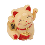 5.5in Electric Waving Arm Fortune Cat Decorative Cute Plastic Cat Ornaments for Cashier Desk MLY11020-2 Yellow