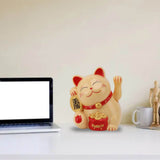 5.5in Electric Waving Arm Fortune Cat Decorative Cute Plastic Cat Ornaments for Cashier Desk MLY11020-2 Yellow - Extra Image