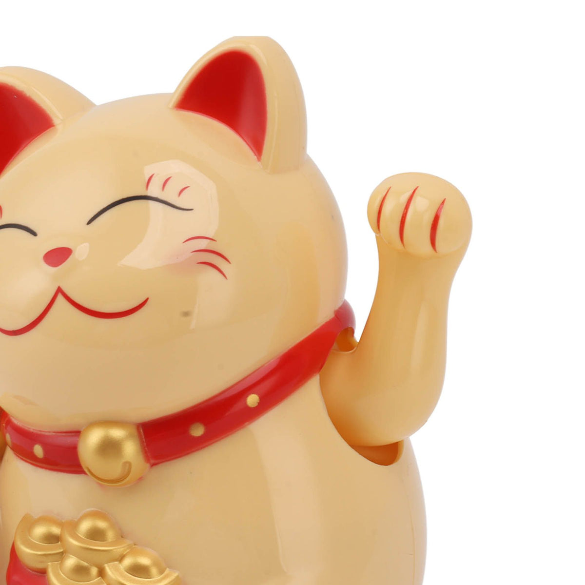 5.5in Electric Waving Arm Fortune Cat Decorative Cute Plastic Cat Ornaments for Cashier Desk MLY11020-2 Yellow