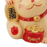 5.5in Electric Waving Arm Fortune Cat Decorative Cute Plastic Cat Ornaments for Cashier Desk MLY11020-2 Yellow - Extra Image
