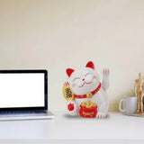 5.5in Electric Waving Arm Fortune Cat Decorative Cute Plastic Cat Ornaments for Cashier Desk MLY11020-1 White - Extra Image