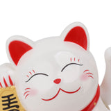 5.5in Electric Waving Arm Fortune Cat Decorative Cute Plastic Cat Ornaments for Cashier Desk MLY11020-1 White - Extra Image