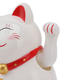 5.5in Electric Waving Arm Fortune Cat Decorative Cute Plastic Cat Ornaments for Cashier Desk MLY11020-1 White - Extra Image