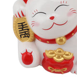 5.5in Electric Waving Arm Fortune Cat Decorative Cute Plastic Cat Ornaments for Cashier Desk MLY11020-1 White