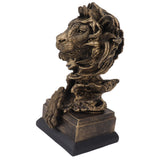 Lion Head Sculpture Resin Vivid Lifelike Artistic Decorative Lion Statue for Living Room Study Hallway