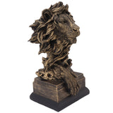 Lion Head Sculpture Resin Vivid Lifelike Artistic Decorative Lion Statue for Living Room Study Hallway - 45-Degree Angle
