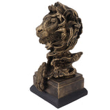 Lion Head Sculpture Resin Vivid Lifelike Artistic Decorative Lion Statue for Living Room Study Hallway