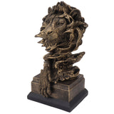 Lion Head Sculpture Resin Vivid Lifelike Artistic Decorative Lion Statue for Living Room Study Hallway
