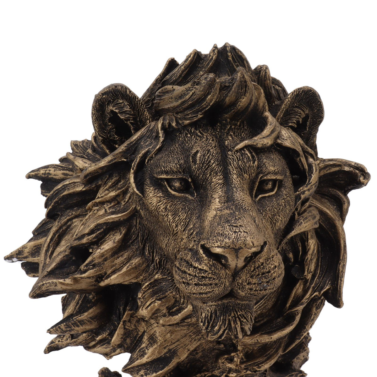 Lion Head Sculpture Resin Vivid Lifelike Artistic Decorative Lion Statue for Living Room Study Hallway