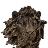 Lion Head Sculpture Resin Vivid Lifelike Artistic Decorative Lion Statue for Living Room Study Hallway