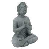 Buddha Statue Green Sandstone Sculpture Buddhist Sitting Figurine Ornament for Living Room Courtyard 7135K-01