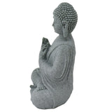Buddha Statue Green Sandstone Sculpture Buddhist Sitting Figurine Ornament for Living Room Courtyard 7135K-01