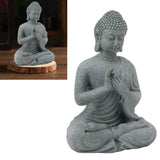 Buddha Statue Green Sandstone Sculpture Buddhist Sitting Figurine Ornament for Living Room Courtyard 7135K-01 - Extra Image
