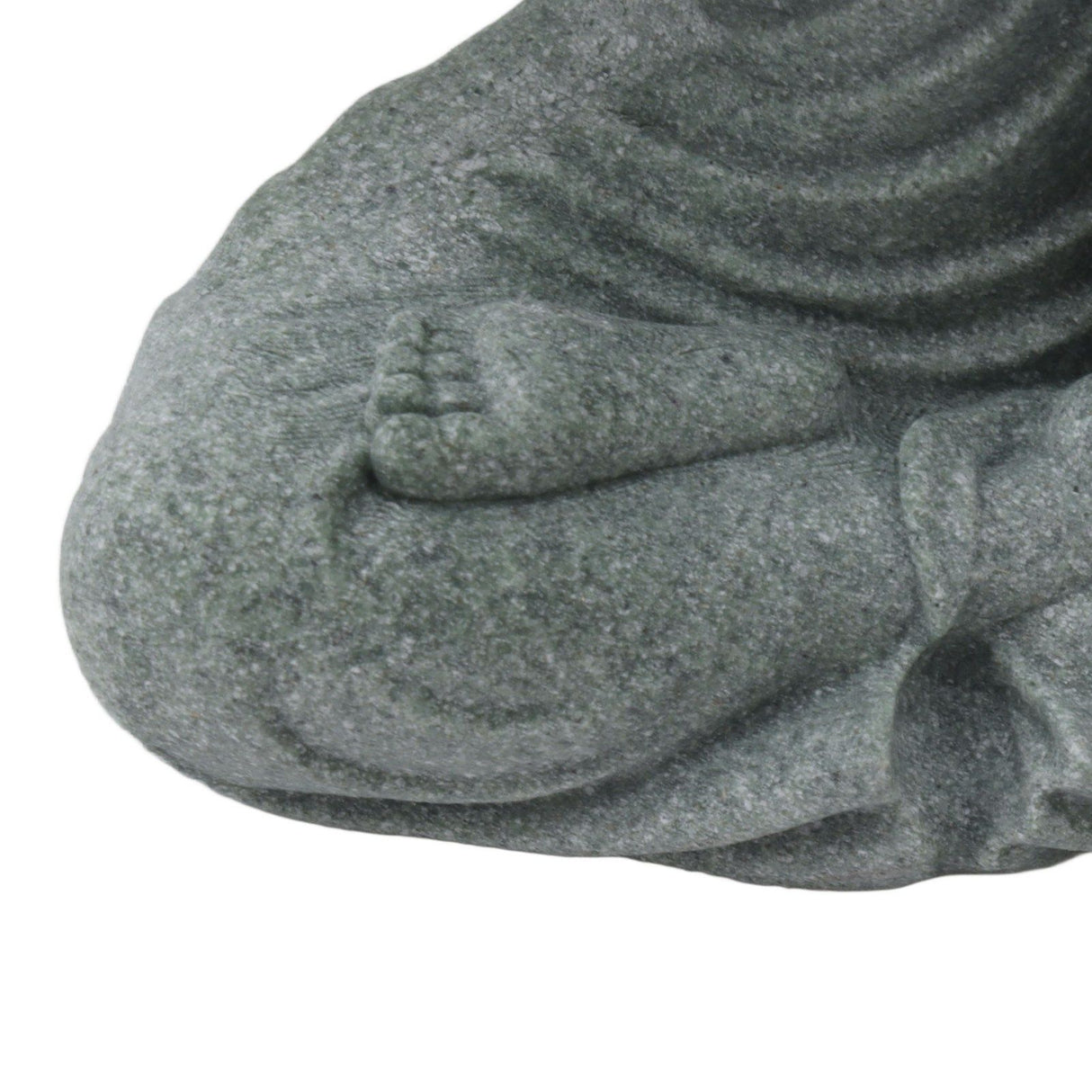 Buddha Statue Green Sandstone Sculpture Buddhist Sitting Figurine Ornament for Living Room Courtyard 7135K-01