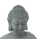 Buddha Statue Green Sandstone Sculpture Buddhist Sitting Figurine Ornament for Living Room Courtyard 7135K-01 - Extra Image