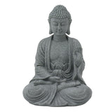 Buddha Statue Green Sandstone Sculpture Buddhist Sitting Figurine Ornament for Living Room Courtyard 7135K-02