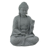 Buddha Statue Green Sandstone Sculpture Buddhist Sitting Figurine Ornament for Living Room Courtyard 7135K-02 - Front View