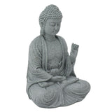 Buddha Statue Green Sandstone Sculpture Buddhist Sitting Figurine Ornament for Living Room Courtyard 7135K-02