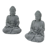 Buddha Statue Green Sandstone Sculpture Buddhist Sitting Figurine Ornament for Living Room Courtyard 7135K-02 - Close-Up Angle