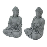 Buddha Statue Green Sandstone Sculpture Buddhist Sitting Figurine Ornament for Living Room Courtyard 7135K-02 - Extra Image