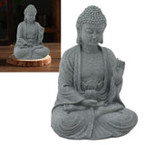 Buddha Statue Green Sandstone Sculpture Buddhist Sitting Figurine Ornament for Living Room Courtyard 7135K-02 - Extra Image
