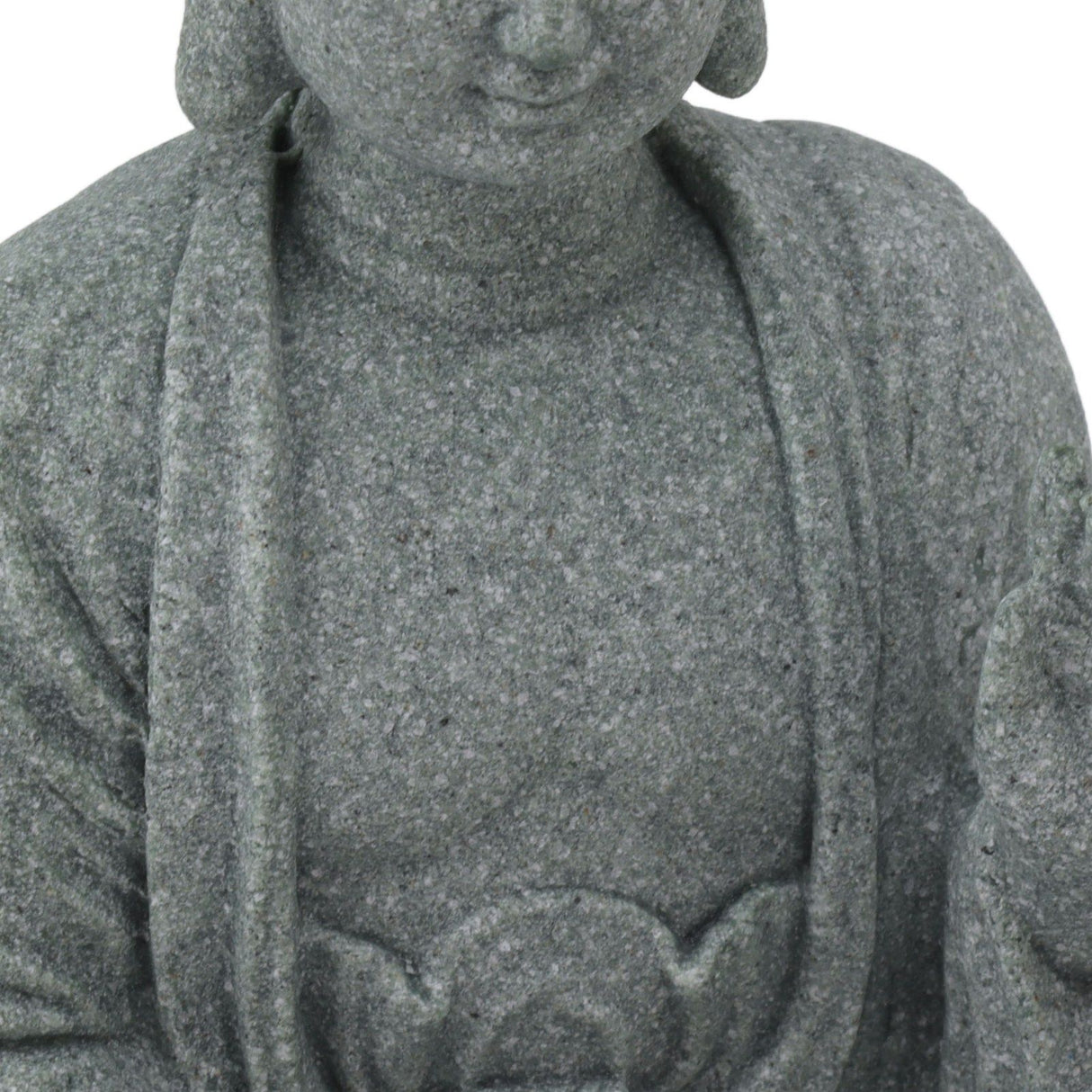 Buddha Statue Green Sandstone Sculpture Buddhist Sitting Figurine Ornament for Living Room Courtyard 7135K-02