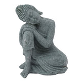Buddha Statue Green Sandstone Sculpture Buddhist Sitting Figurine Ornament for Living Room Courtyard 7135K-05