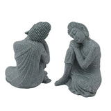 Buddha Statue Green Sandstone Sculpture Buddhist Sitting Figurine Ornament for Living Room Courtyard 7135K-05
