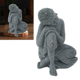 Buddha Statue Green Sandstone Sculpture Buddhist Sitting Figurine Ornament for Living Room Courtyard 7135K-05 - Extra Image