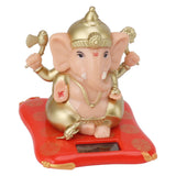 Solar Powered Ganesha Ornament Decoration Ornaments for Home Garden Car Dashboard