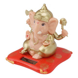 Solar Powered Ganesha Ornament Decoration Ornaments for Home Garden Car Dashboard - Rear View
