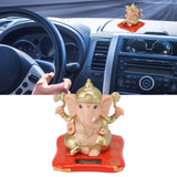 Solar Powered Ganesha Ornament Decoration Ornaments for Home Garden Car Dashboard