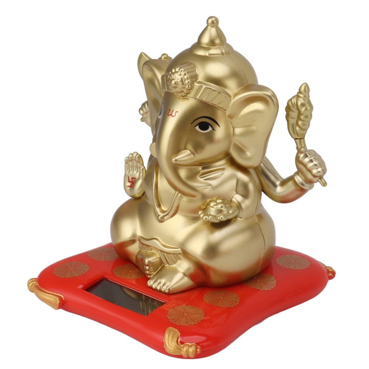 Ganesha Elephant God Statues Solar Powered Indian Ganesha Idol Figurine for Car Dashboard Home Decor Crafts Gold