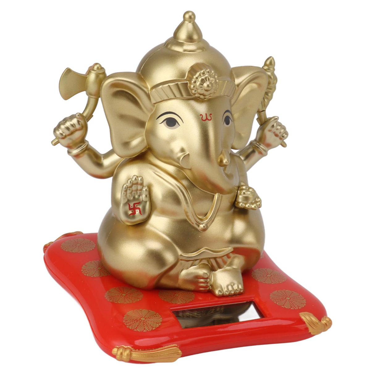 Ganesha Elephant God Statues Solar Powered Indian Ganesha Idol Figurine for Car Dashboard Home Decor Crafts Gold