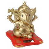 Ganesha Elephant God Statues Solar Powered Indian Ganesha Idol Figurine for Car Dashboard Home Decor Crafts Gold - Extra Image