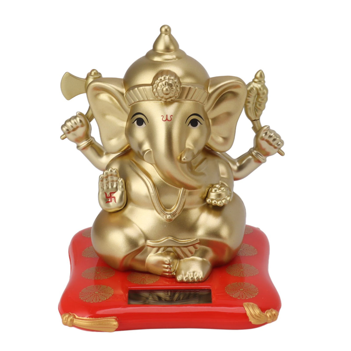 Ganesha Elephant God Statues Solar Powered Indian Ganesha Idol Figurine for Car Dashboard Home Decor Crafts Gold