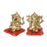 Ganesha Elephant God Statues Solar Powered Indian Ganesha Idol Figurine for Car Dashboard Home Decor Crafts Gold