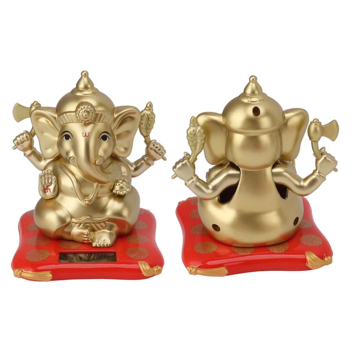 Ganesha Elephant God Statues Solar Powered Indian Ganesha Idol Figurine for Car Dashboard Home Decor Crafts Gold