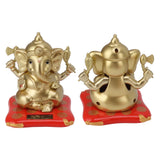 Ganesha Elephant God Statues Solar Powered Indian Ganesha Idol Figurine for Car Dashboard Home Decor Crafts Gold - Extra Image