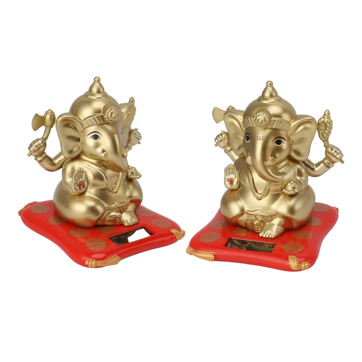 Ganesha Elephant God Statues Solar Powered Indian Ganesha Idol Figurine for Car Dashboard Home Decor Crafts Gold