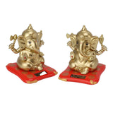 Ganesha Elephant God Statues Solar Powered Indian Ganesha Idol Figurine for Car Dashboard Home Decor Crafts Gold