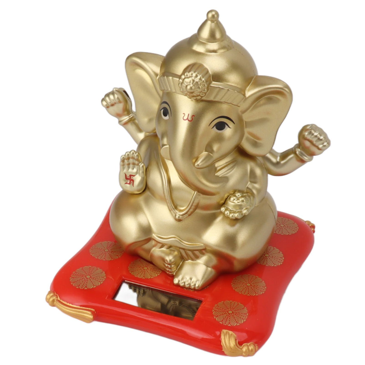 Ganesha Elephant God Statues Solar Powered Indian Ganesha Idol Figurine for Car Dashboard Home Decor Crafts Gold
