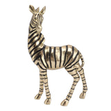 Resin Zebra Statues Gold Vivid Slip Resistant Compact Simulated Animal Statues for Home Decoration - Front View